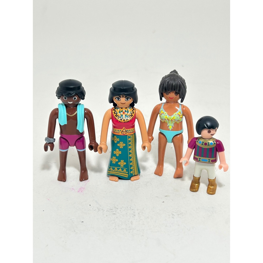 Playmobil Family Figure Lot Beach Vacation Cultural Outfits 4 Piece‎ Set Toy